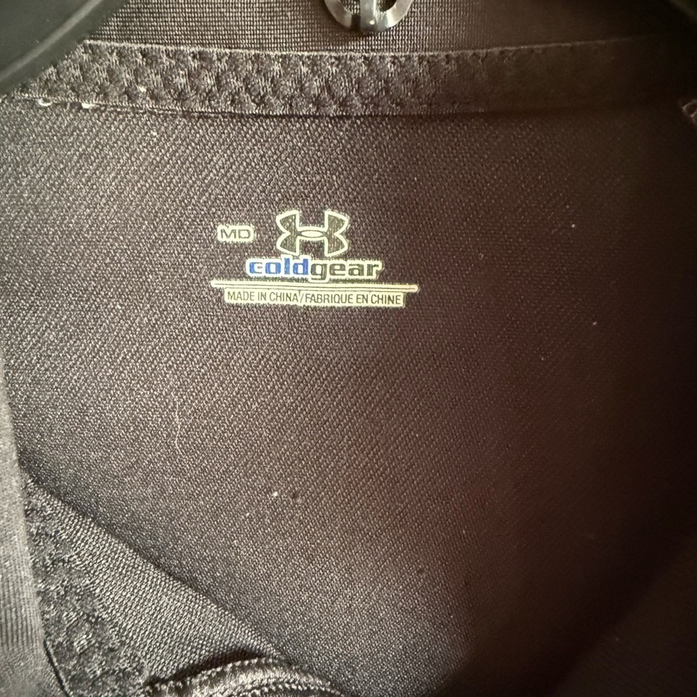 Men’s M Black Under Armour Coldgear Quarter Zip Athletic/Active Wear Pullover - Picture 6 of 8